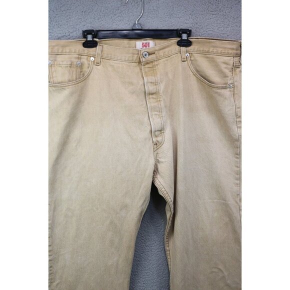 Levi's Men's Straight Leg Button Fly Tan Denim Jeans-44 x 34 - Picture 2 of 11